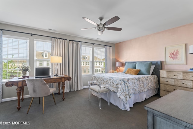 126 Waypoint Dr, Eatontown, NJ 07724 - carpeted bedroom with an office area and ceiling fan