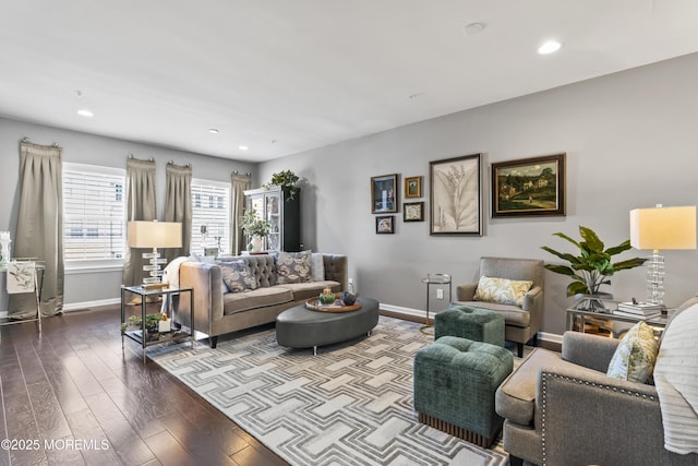 126 Waypoint Dr, Eatontown, NJ 07724 - living area featuring dark wood finished floors and recessed lighting