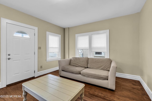 1103 A St, Belmar, NJ 07719 - living room featuring baseboards and dark wood-style flooring
