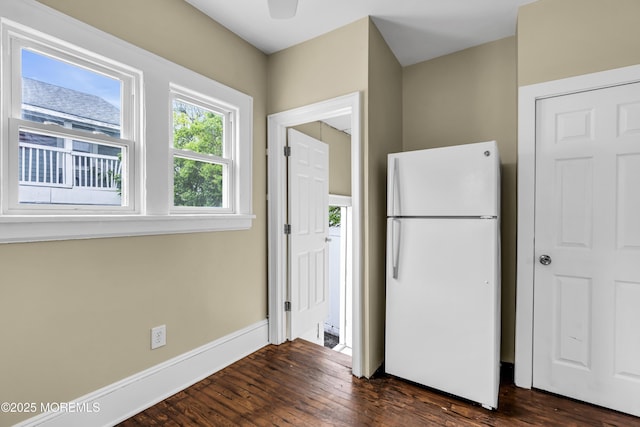 1103 A St, Belmar, NJ 07719 - kitchen featuring freestanding refrigerator and dark wood-style flooring
