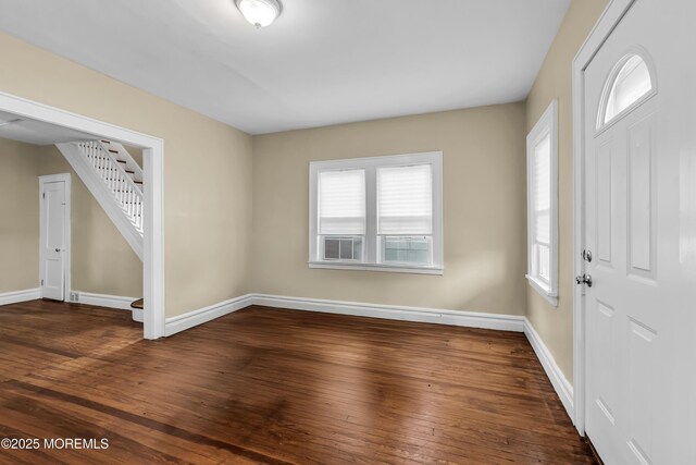1103 A St, Belmar, NJ 07719 - foyer with stairway, plenty of natural light, and dark wood-style flooring