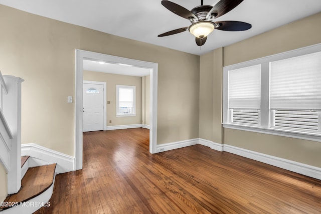1103 A St, Belmar, NJ 07719 - unfurnished room with a ceiling fan and dark wood-style flooring
