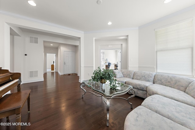 11 Starboard Ct, Little Egg Harbor, NJ 08087 - living area featuring wood finished floors, ornamental molding, and recessed lighting