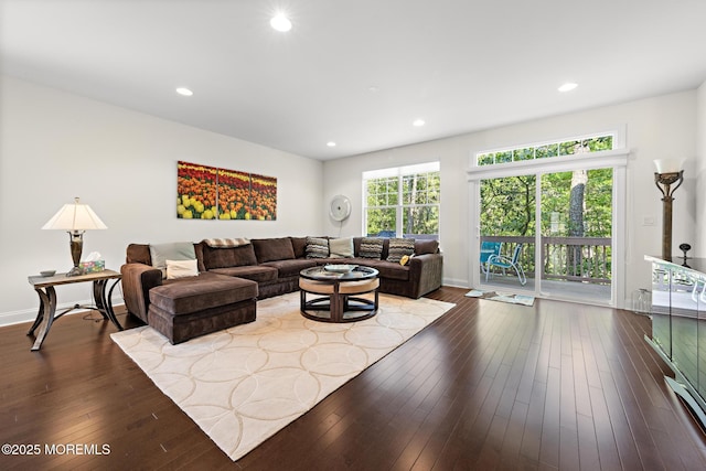 11 Starboard Ct, Little Egg Harbor, NJ 08087 - living area featuring dark wood-style floors and recessed lighting