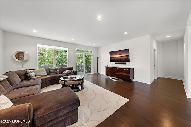11 Starboard Ct, Little Egg Harbor, NJ 08087 - living room featuring dark wood-style floors and recessed lighting