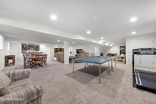 11 Starboard Ct, Little Egg Harbor, NJ 08087 - game room featuring light colored carpet, recessed lighting, and bar area