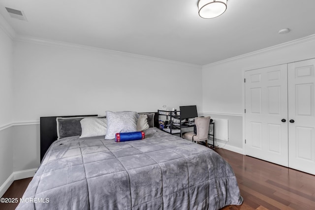 2 Michaels Ct, Jackson, NJ 08527 - bedroom with ornamental molding, wood finished floors, and a closet