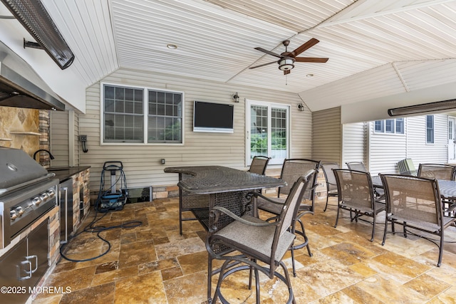 2 Michaels Ct, Jackson, NJ 08527 - view of patio with outdoor dining space, an outdoor kitchen, and ceiling fan