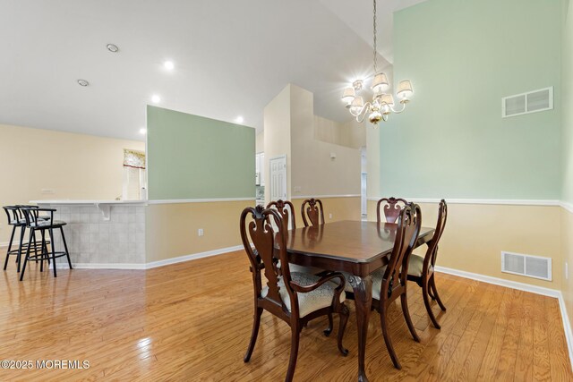 105 Golf View Dr, Little Egg Harbor, NJ 08087 - dining area featuring light wood-style floors, a chandelier, and recessed lighting