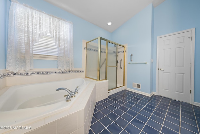 105 Golf View Dr, Little Egg Harbor, NJ 08087 - full bathroom featuring a bath, a shower stall, and tile patterned floors