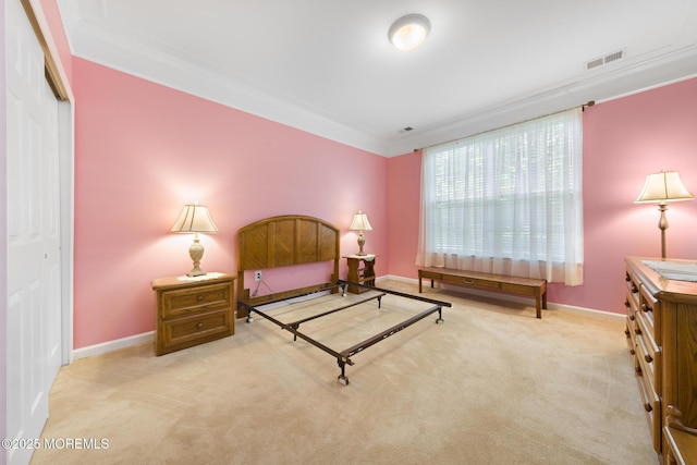105 Golf View Dr, Little Egg Harbor, NJ 08087 - bedroom featuring ornamental molding, carpet, and a closet