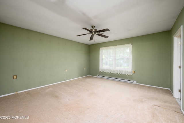1161B Argyll Cir, Lakewood, NJ 08701 - carpeted spare room with baseboard heating and ceiling fan