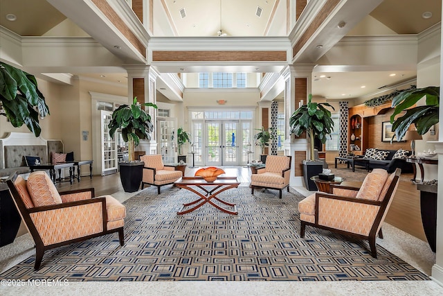 6 Cameron Ct, Forked River, NJ 08731 - lobby featuring crown molding, a towering ceiling, and recessed lighting