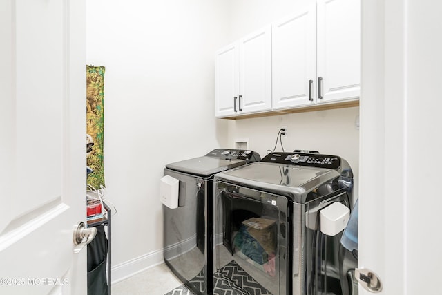 6 Cameron Ct, Forked River, NJ 08731 - washroom with independent washer and dryer, cabinet space, and tile patterned flooring