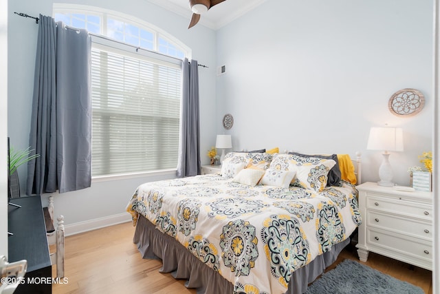 6 Cameron Ct, Forked River, NJ 08731 - bedroom featuring ornamental molding, wood finished floors, and a ceiling fan