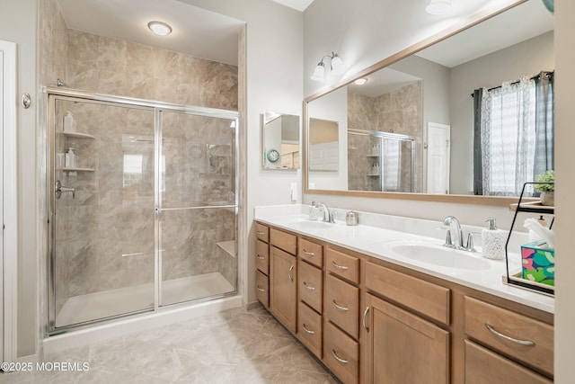 6 Cameron Ct, Forked River, NJ 08731 - bathroom with a stall shower and double vanity