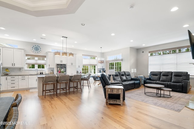 6 Cameron Ct, Forked River, NJ 08731 - living area featuring light wood-style floors and recessed lighting