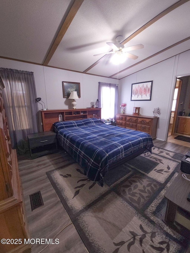 9 Casey Ct, Barnegat, NJ 08005 - bedroom with wood finished floors, a textured ceiling, and a ceiling fan