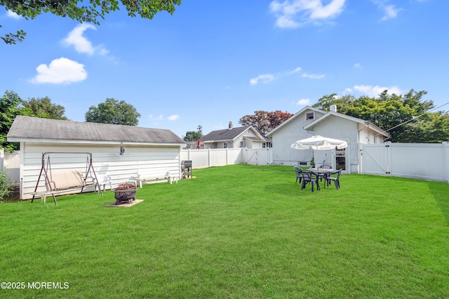 18 Slocum St, West Long Branch, NJ 07764 - fenced backyard featuring a gate and a fire pit