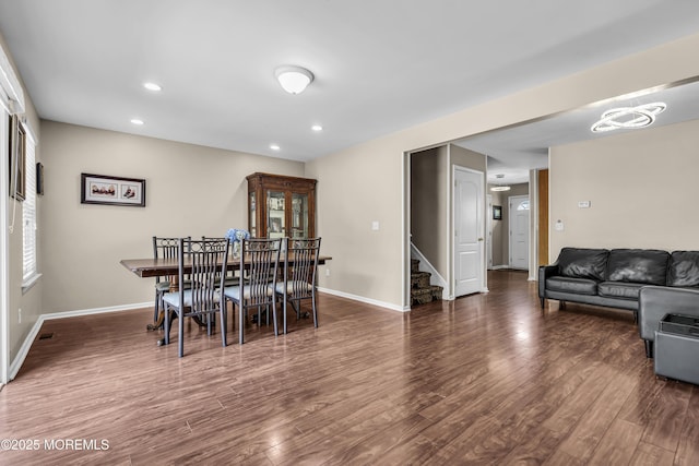 106 Aspen Ct, Lakewood, NJ 08701 - dining room featuring wood finished floors, stairs, and recessed lighting