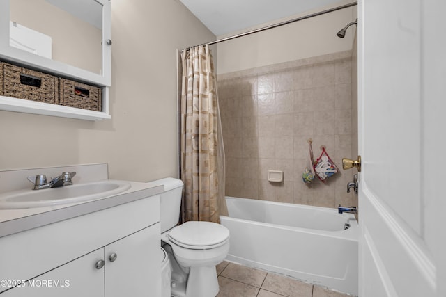 106 Aspen Ct, Lakewood, NJ 08701 - full bathroom featuring shower / bathtub combination with curtain, tile patterned flooring, and vanity