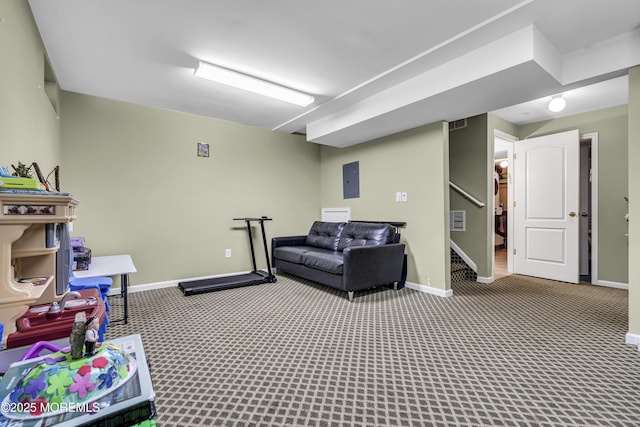 106 Aspen Ct, Lakewood, NJ 08701 - playroom featuring carpet flooring and electric panel