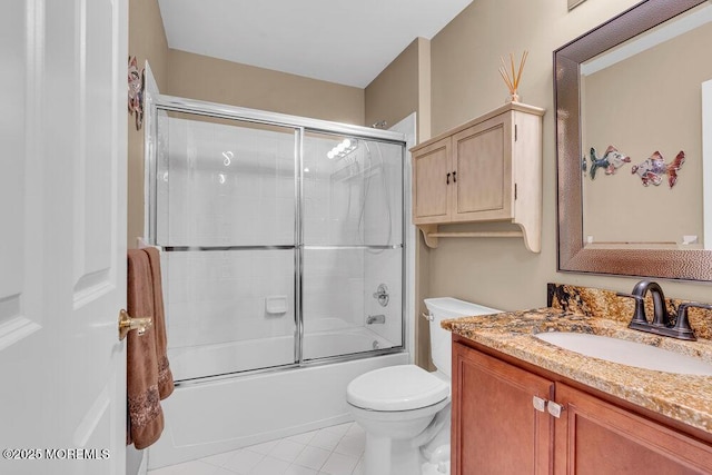 19 Carleton Dr, Freehold, NJ 07728 - full bath featuring vanity, combined bath / shower with glass door, and tile patterned flooring