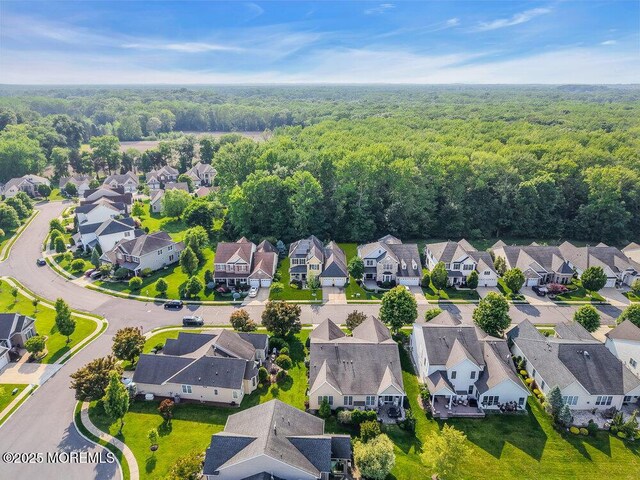 19 Carleton Dr, Freehold, NJ 07728 - aerial view of residential area featuring a heavily wooded area