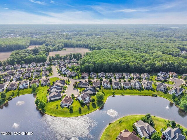 19 Carleton Dr, Freehold, NJ 07728 - aerial perspective of suburban area featuring a nearby body of water and a heavily wooded area