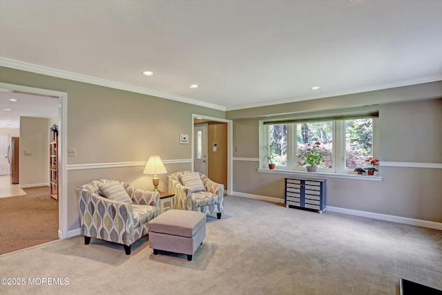 7 Owens Rd, Marlboro, NJ 07746 - carpeted living area featuring ornamental molding and recessed lighting