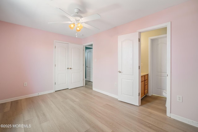 1 S Ensign Dr, Little Egg Harbor, NJ 08087 - unfurnished bedroom with light wood-style floors and a ceiling fan