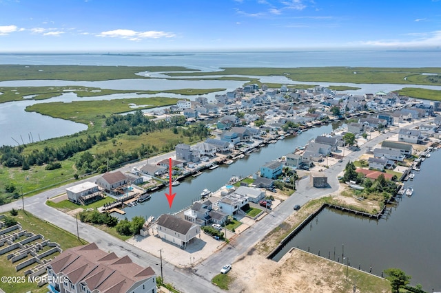 1 S Ensign Dr, Little Egg Harbor, NJ 08087 - aerial view of property and surrounding area featuring a large body of water and nearby suburban area