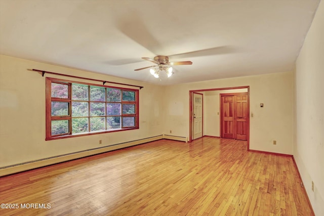 192 Crescent Ave, Jackson, NJ 08527 - spare room featuring light wood-style floors, ceiling fan, and a baseboard radiator
