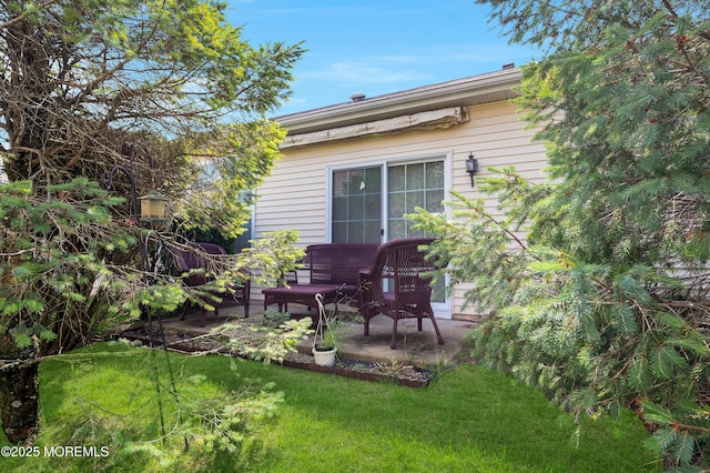 52 Country Walk Blvd, Whiting, NJ 08759 - rear view of house featuring a patio area, a yard, and an outdoor hangout area