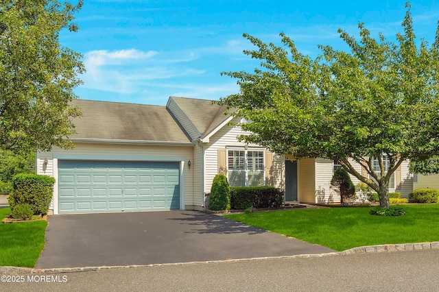 52 Country Walk Blvd, Whiting, NJ 08759 - view of front of house with asphalt driveway, a garage, and a front yard