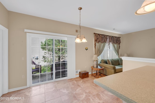52 Country Walk Blvd, Whiting, NJ 08759 - dining space with a chandelier and light tile patterned flooring