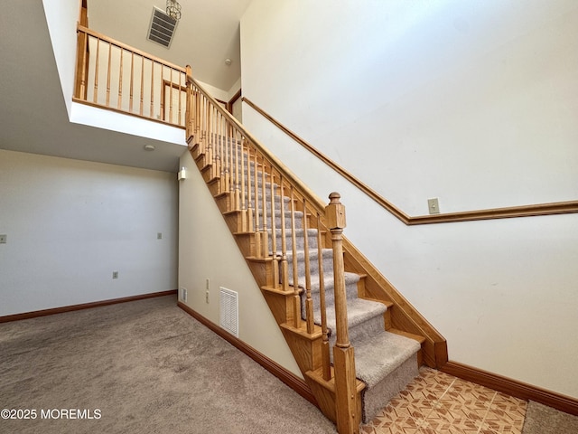 219 Newark Rd S, Barnegat, NJ 08005 - staircase with baseboards and a high ceiling