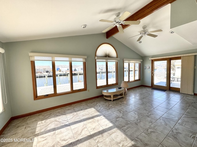 219 Newark Rd S, Barnegat, NJ 08005 - empty room with ceiling fan and a water view