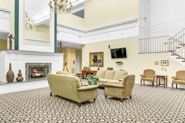44 Autumntide Dr, Lakewood, NJ 08701 - common area with a high ceiling and stairway