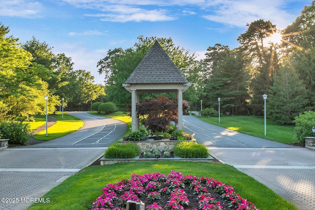 44 Autumntide Dr, Lakewood, NJ 08701 - view of property's community with a yard, a gazebo, and view of wooded area