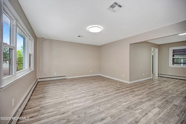 48 Sheepshead Dr, Toms River, NJ 08757 - empty room with a baseboard radiator, light wood-style flooring, and a baseboard heating unit