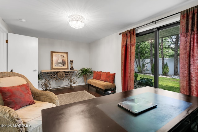 7 Navesink Ct, Long Branch, NJ 07740 - office space with a chandelier and wood finished floors
