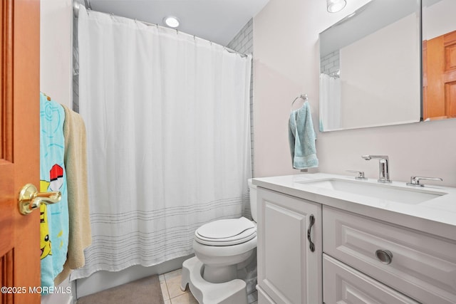 104 Starlight Rd, Howell, NJ 07731 - full bath with vanity, tile patterned floors, and a shower with curtain
