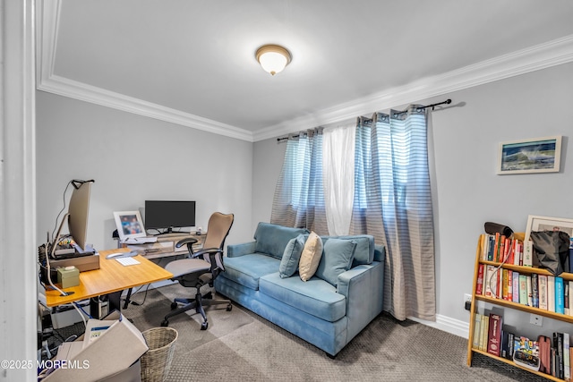 1108 Emory St, Asbury Park, NJ 07712 - carpeted office featuring crown molding and baseboards