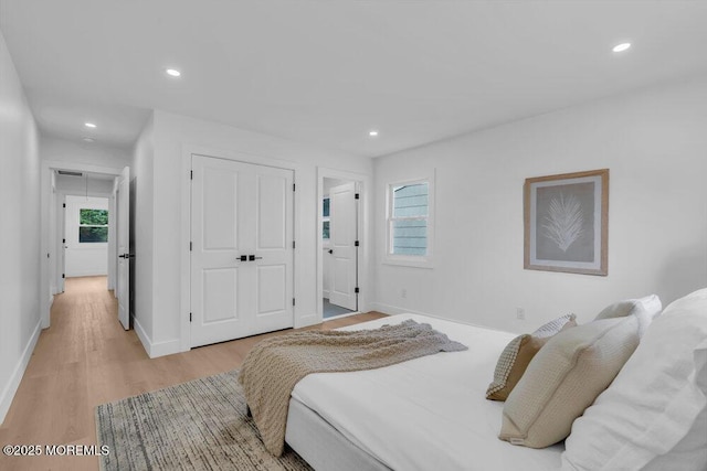 9 Westbrook Dr, Toms River, NJ 08757 - bedroom featuring light wood-style floors, recessed lighting, and a closet