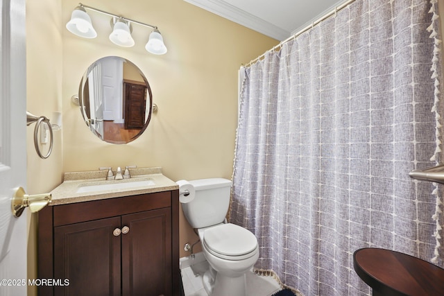 74 Kingsley Way, Freehold, NJ 07728 - full bathroom featuring ornamental molding, vanity, and tile patterned flooring