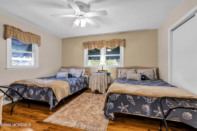 702 Saint Louis Ave, Point Pleasant Beach, NJ 08742 - bedroom featuring wood finished floors and a ceiling fan