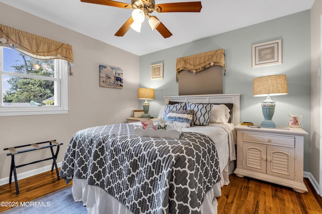 702 Saint Louis Ave, Point Pleasant Beach, NJ 08742 - bedroom with wood finished floors and a ceiling fan