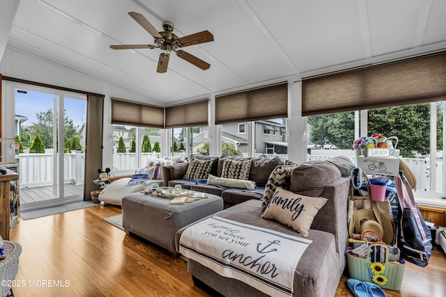702 Saint Louis Ave, Point Pleasant Beach, NJ 08742 - sunroom featuring lofted ceiling, healthy amount of natural light, and wood finished floors