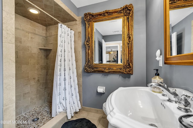 702 Saint Louis Ave, Point Pleasant Beach, NJ 08742 - bathroom featuring a shower stall and tile patterned floors